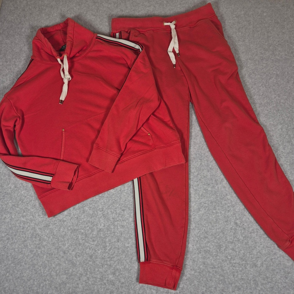 Lauren Ralph Lauren Tracksuit Womens Medium Red Side Stripe Jogger Set
